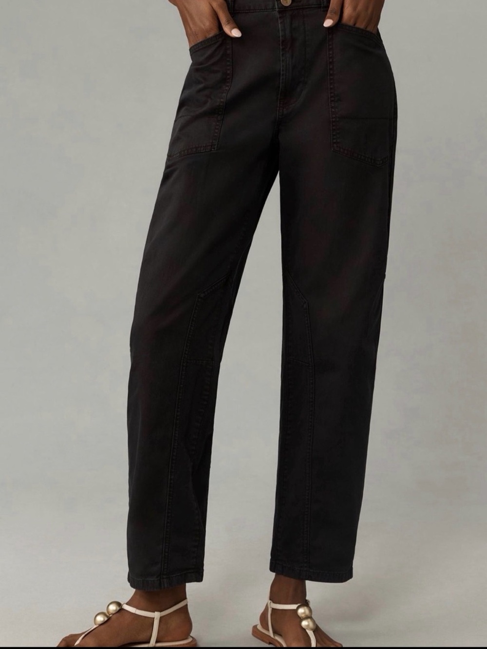 Pilcro Wanderer High-Rise Straight Leg Black Utility Pants - Picture 2 of 3